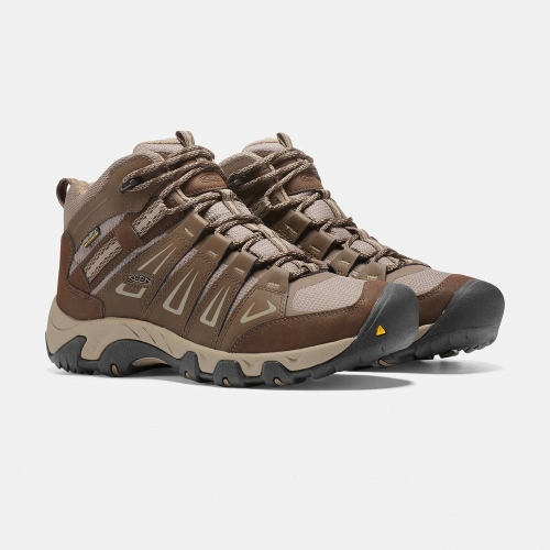 Men's Keen Oakridge Waterproof Mid Hiking Boots Brown | EUK-186047