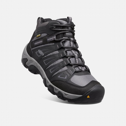 Men's Keen Oakridge Waterproof Mid Hiking Boots Navy | LYN-958036