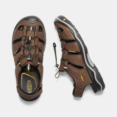 Men's Keen Rialto II Leather Hiking Sandals Brown | BZV-231947