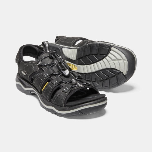 Men's Keen Rialto Open Toe Sandals Black | CZF-350179