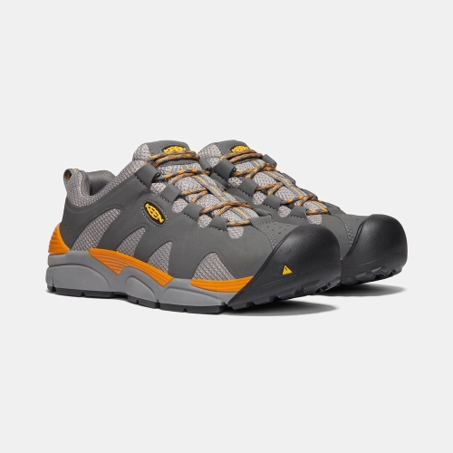 Men's Keen San Antonio Aluminum Toe Work Shoes Grey Orange | APL-419283