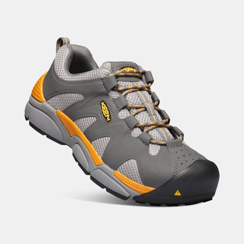 Men's Keen San Antonio Aluminum Toe Work Shoes Grey Orange | APL-419283