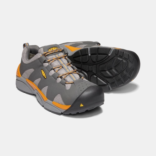 Men's Keen San Antonio Aluminum Toe Work Shoes Grey Orange | APL-419283