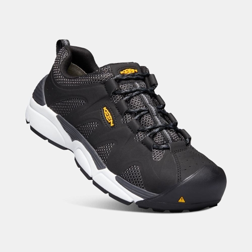 Men's Keen San Antonio Aluminum Toe Work Shoes Black | HAU-695412