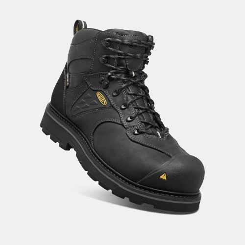 Men's Keen Tacoma Waterproof Composite Toe Work Boots Black | NOK-073419