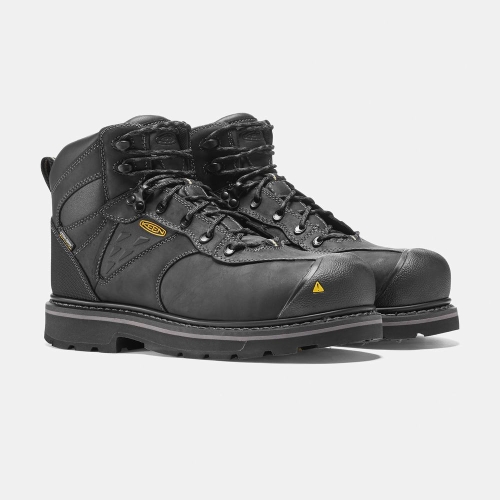 Men's Keen Tacoma Waterproof Composite Toe Work Boots Black | NOK-073419