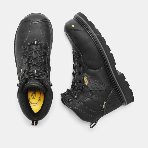 Men's Keen Tacoma Waterproof Composite Toe Work Boots Black | NOK-073419