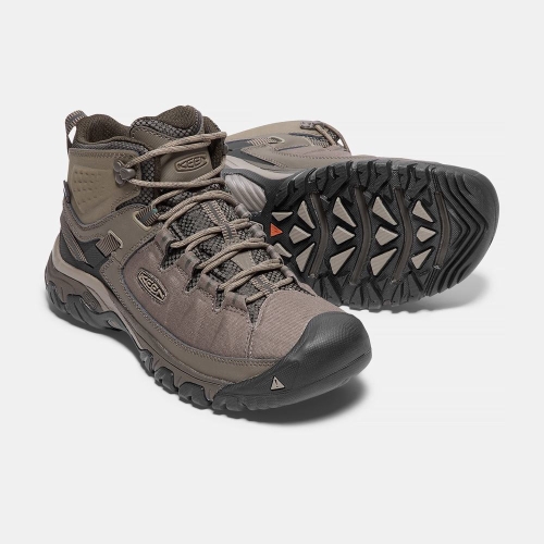 Men's Keen Targhee Exp Waterproof Mid Hiking Boots Khaki | ADQ-304897