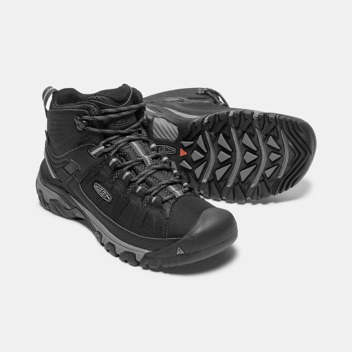 Men's Keen Targhee Exp Waterproof Mid Hiking Boots Black | ILK-910387