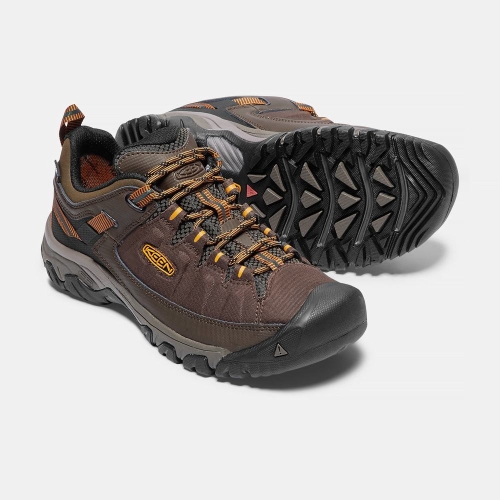 Men's Keen Targhee Exp Waterproof Wide Hiking Shoes Brown | GZW-107563