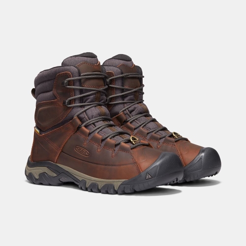 Men's Keen Targhee High Lace Waterproof Winter Boots Brown | DZL-098472