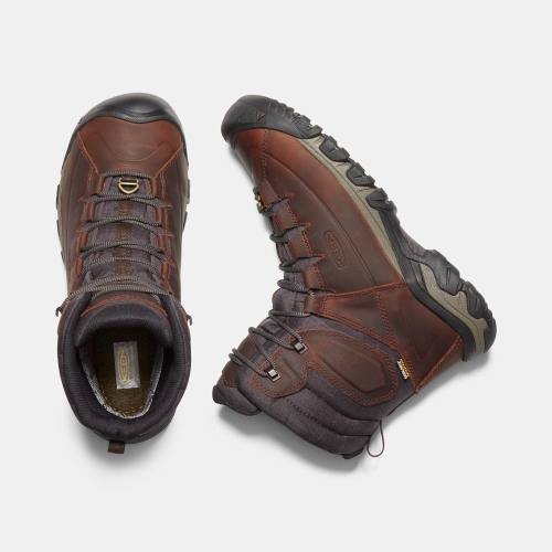 Men's Keen Targhee High Lace Waterproof Winter Boots Brown | DZL-098472