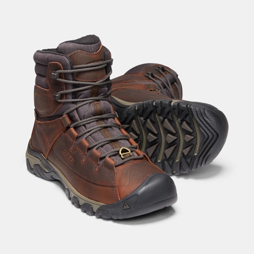 Men's Keen Targhee High Lace Waterproof Winter Boots Brown | DZL-098472