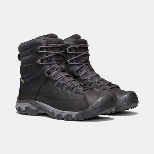 Men's Keen Targhee High Lace Waterproof Winter Boots Black | ZGF-840976