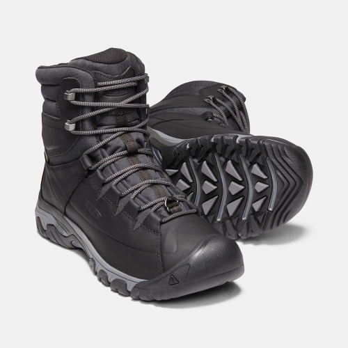 Men's Keen Targhee High Lace Waterproof Winter Boots Black | ZGF-840976