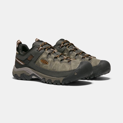 Men's Keen Targhee III Waterproof Hiking Shoes Olive Black | JEF-703826