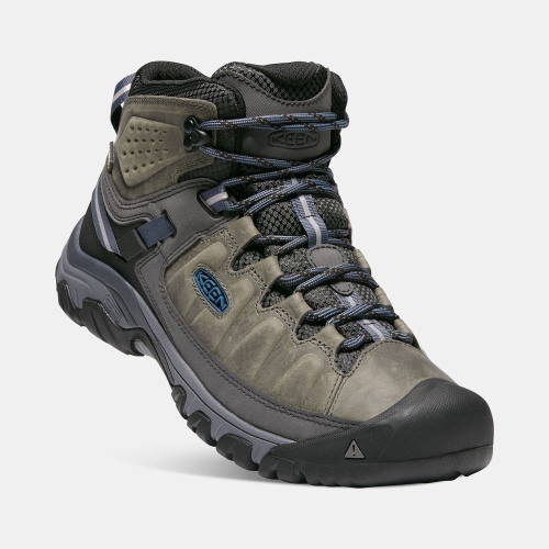 Men's Keen Targhee III Waterproof Mid Hiking Boots Olive Black | GBY-617305