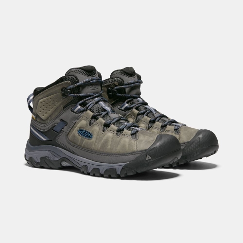 Men's Keen Targhee III Waterproof Mid Hiking Boots Olive Black | GBY-617305