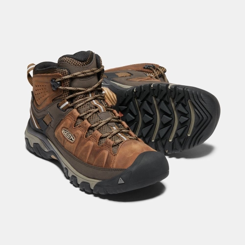 Men's Keen Targhee III Waterproof Mid Hiking Boots Brown | TNO-704319