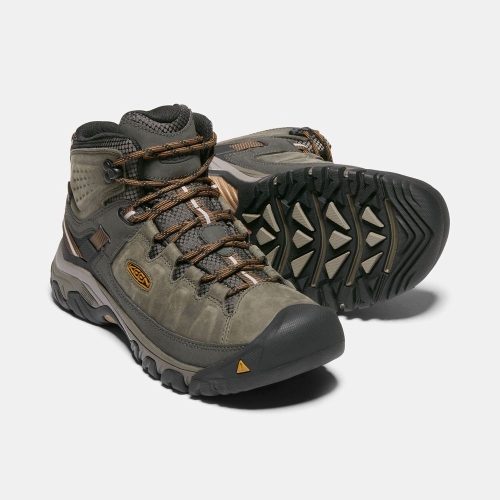 Men's Keen Targhee III Waterproof Mid Wide Hiking Boots Olive | NJK-927640