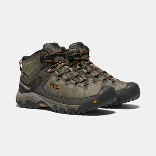 Men's Keen Targhee III Waterproof Mid Wide Hiking Boots Olive | NJK-927640