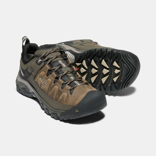 Men's Keen Targhee III Waterproof Wide Hiking Shoes Brown Olive | MYN-467593