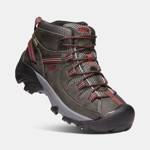 Men's Keen Targhee II Waterproof Mid Hiking Boots Dark Olive | DYI-745291