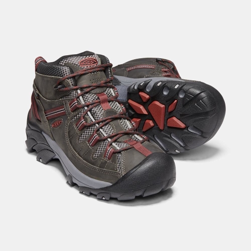 Men's Keen Targhee II Waterproof Mid Hiking Boots Dark Olive | DYI-745291