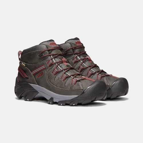 Men's Keen Targhee II Waterproof Mid Hiking Boots Dark Olive | DYI-745291