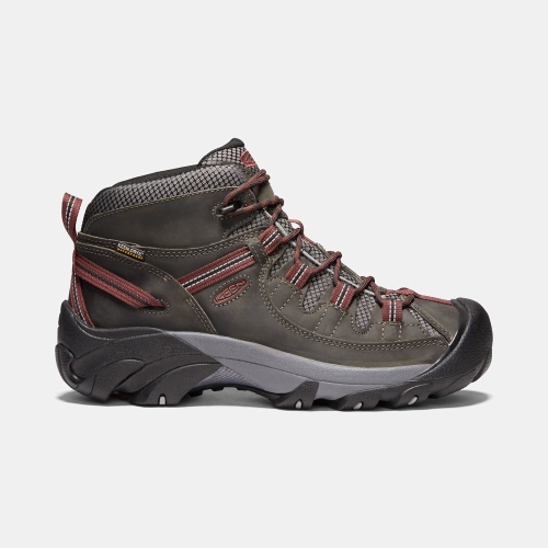 Men\'s Keen Targhee II Waterproof Mid Hiking Boots Dark Olive | DYI-745291