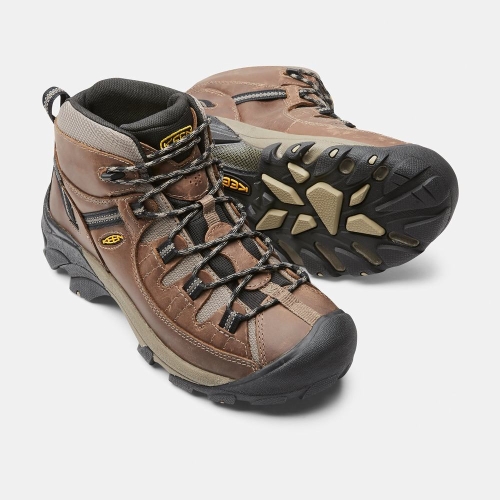 Men's Keen Targhee II Waterproof Mid Hiking Boots Brown | LEA-875036