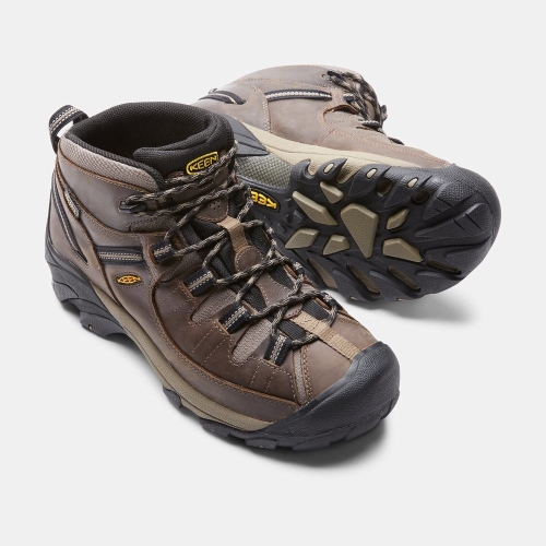 Men's Keen Targhee II Waterproof Mid Wide Hiking Boots Brown | KYD-425981