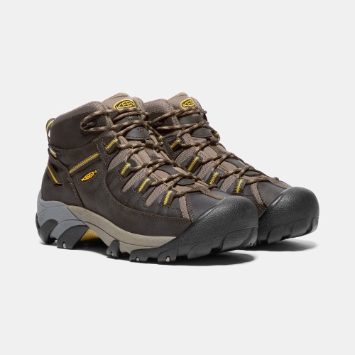 Men's Keen Targhee II Waterproof Mid Wide Hiking Boots Coffee | WMS-865793