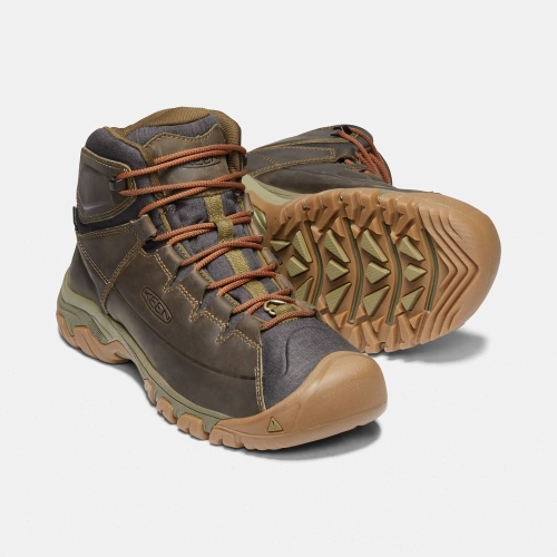 Men's Keen Targhee Lace Waterproof Hiking Boots Dark Olive | OEY-182450