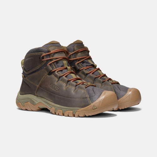 Men's Keen Targhee Lace Waterproof Hiking Boots Dark Olive | OEY-182450