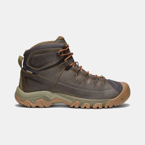 Men\'s Keen Targhee Lace Waterproof Hiking Boots Dark Olive | OEY-182450