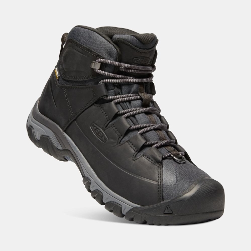 Men's Keen Targhee Lace Waterproof Hiking Boots Black | XUG-016327