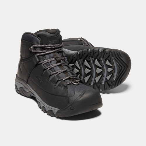 Men's Keen Targhee Lace Waterproof Hiking Boots Black | XUG-016327