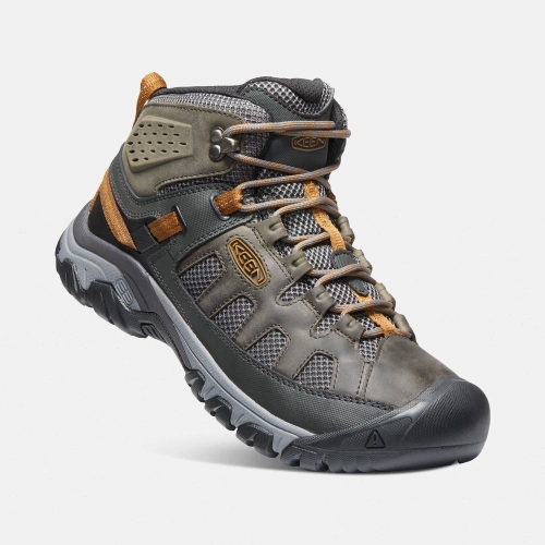 Men's Keen Targhee Vent Mid Hiking Boots Dark Olive | IRG-697045