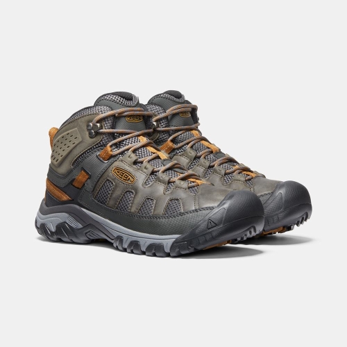 Men's Keen Targhee Vent Mid Hiking Boots Dark Olive | IRG-697045