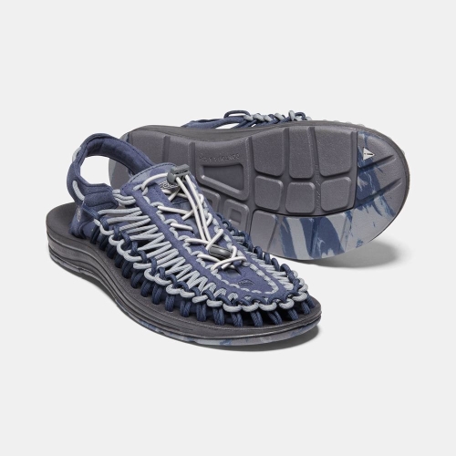 Men's Keen Uneek Sandals Blue Grey | XAS-718069