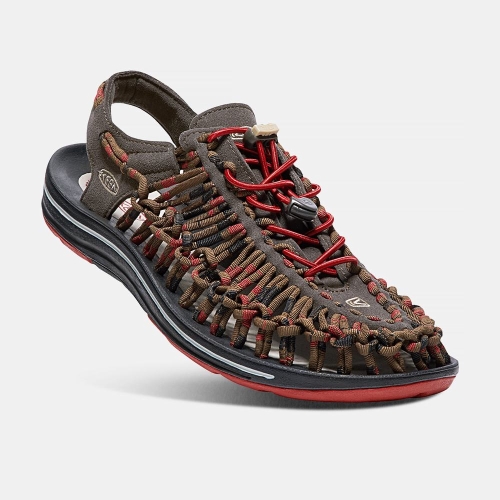 Men's Keen Uneek Sandals Brown Red | TDH-210749