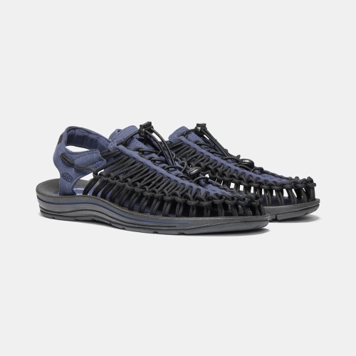 Men's Keen Uneek Sandals Navy Black | XWJ-452673