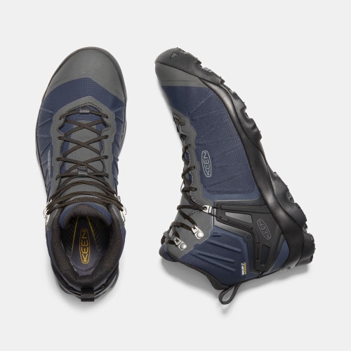 Men's Keen Venture Mid Waterproof Hiking Boots Blue | UBP-387461