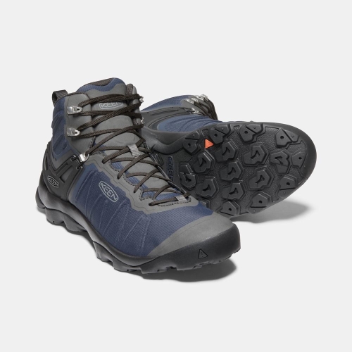 Men's Keen Venture Mid Waterproof Hiking Boots Blue | UBP-387461