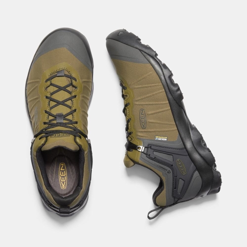 Men's Keen Venture Waterproof Hiking Shoes Olive | NGW-513796