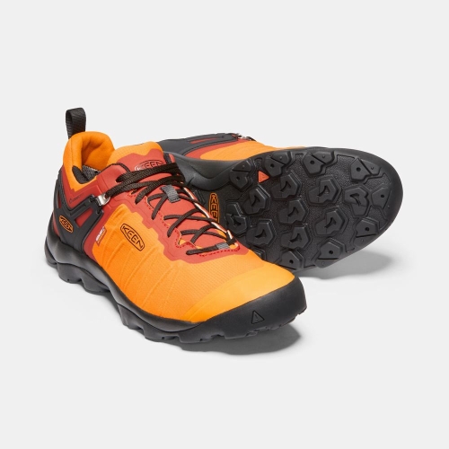 Men's Keen Venture Waterproof Hiking Shoes Orange Black | SJL-917604