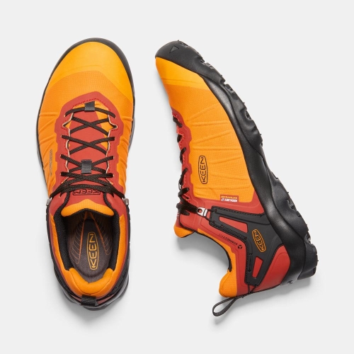 Men's Keen Venture Waterproof Hiking Shoes Orange Black | SJL-917604