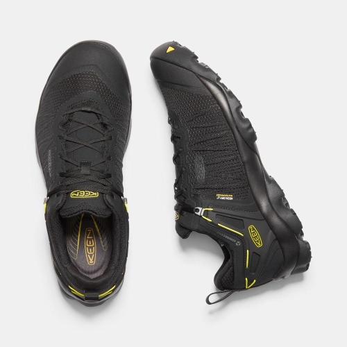 Men's Keen Venture Waterproof Hiking Shoes Black | UIM-964012