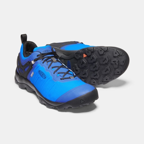 Men's Keen Venture Waterproof Hiking Shoes Blue | XAS-052371